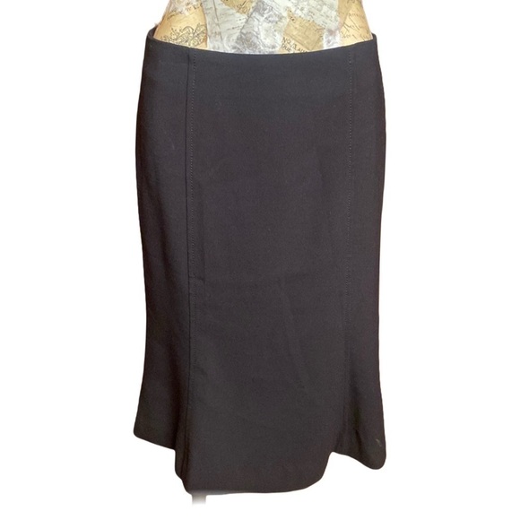 Talbots Black fishtail stretch midi Skirt‎ darted and lined Size 8 - Picture 1 of 9